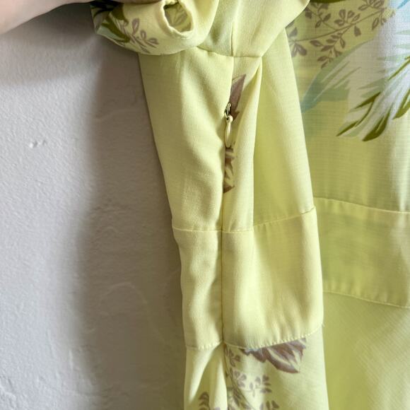 Urban Outfitters Size Medium Heartmelter Floral Midi Party Dress - Yellow Button - Picture 15 of 15